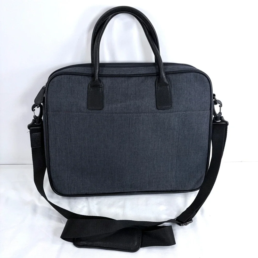 Ted Baker Document Bag Charcoal Grey Black Trim Laptop Briefcase XC8M MXB AIREES